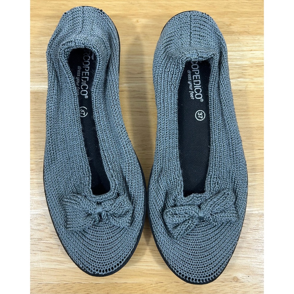 Arcopedico Lyla Sport Knit Slip On Flats Women 37 Bow Comfort Shoes Feminine